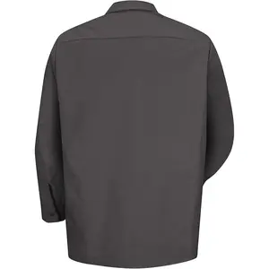 Red Kap Men's Industrial Work Shirt, Regular Fit, Long Sleeve, Charcoal, Large