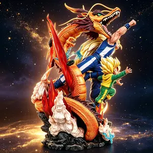 DBZ Dragon VS Three Father-Son Model Figurine 27cm Exquisite PVC Gift Box Home Decor Statues Decoration Christmas Gift for Collectors Anime Fans