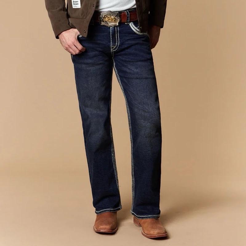 Men’s Western Blue Jeans Straight Fit