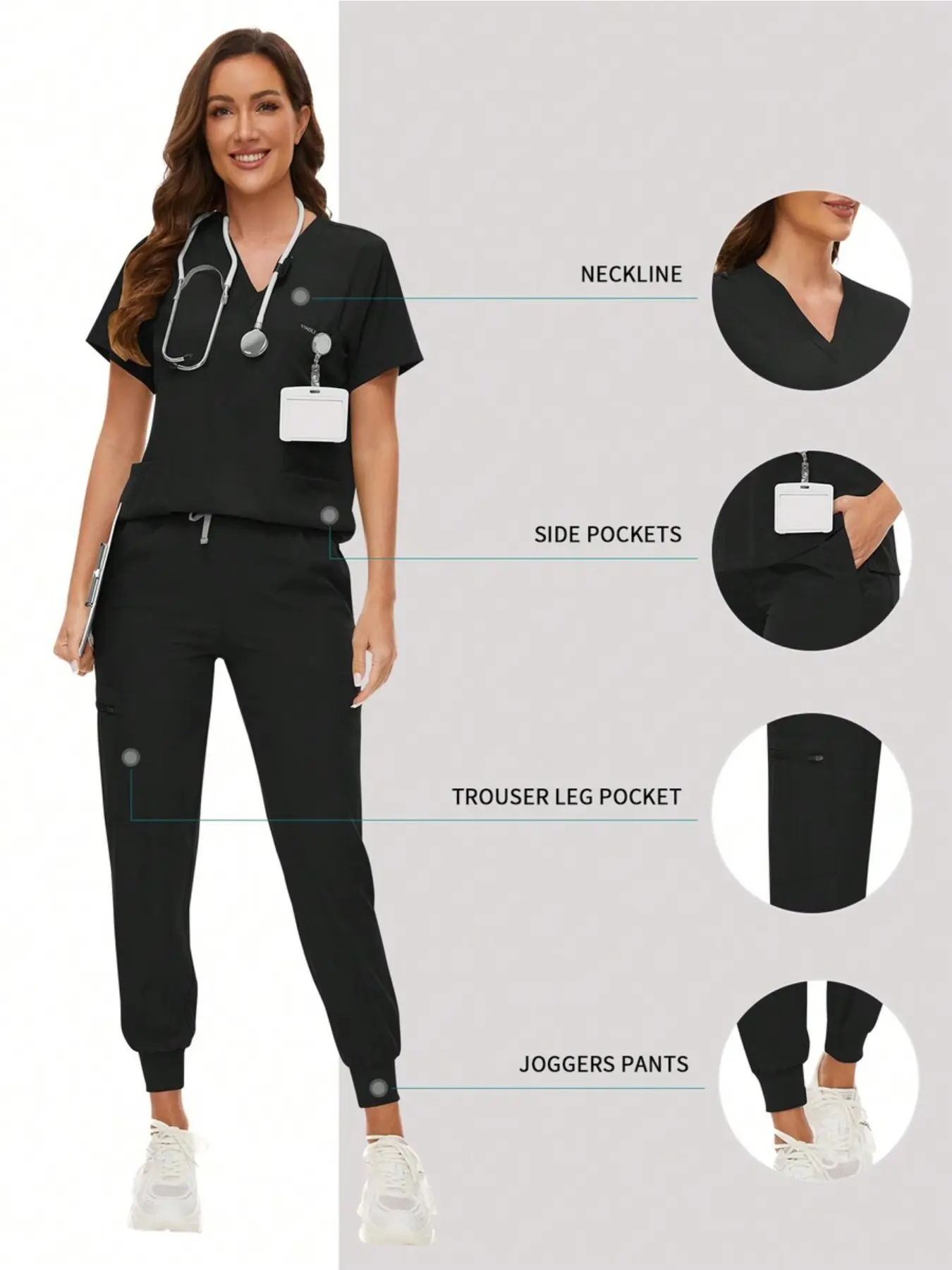 Summer Women's Scrub Set | Beauty Salon & Spa Workwear with Top and Pants for Pet Hospital Staff, Veterinary Clinics, Pet Grooming Teams, Spa Attendants, and Senior Care Professionals