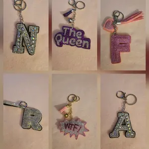 Letter and Words Bling Charm Keychains - Stylish and Unique Accessory for Everyday Use