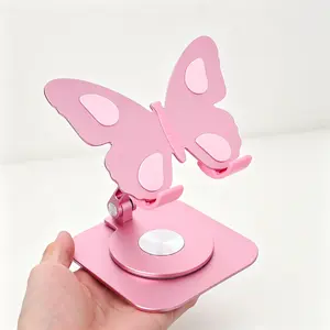 Butterfly Designed Device Bracket, Full Rotation Alloy Desktop Support Frame, Retractable Lightweight Cell Phone Stand, Freely Adjustable Universal Holder For Leisure Use, Elegant Home Decor & Ideal Holiday Gift For Ladies.teacher appreciation gifts