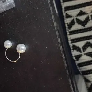 1 Piece Faux Pearl Decorated Asymmetrical Design Cuff Ring, Fashion Rings, Elegant Adjustable Ring For Women, Fashion Accessories For Party, Daily Clothing Decor