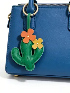 Color-Block Cactus Flower Bag Charm 3d Stuffed Plant Design Fresh And Cute Spirited Girl Niche & Distinctive Wear-Resistant Resistant To Deformation For Bags, Keys, And Earphone Cases Gifts For Friends & Couples