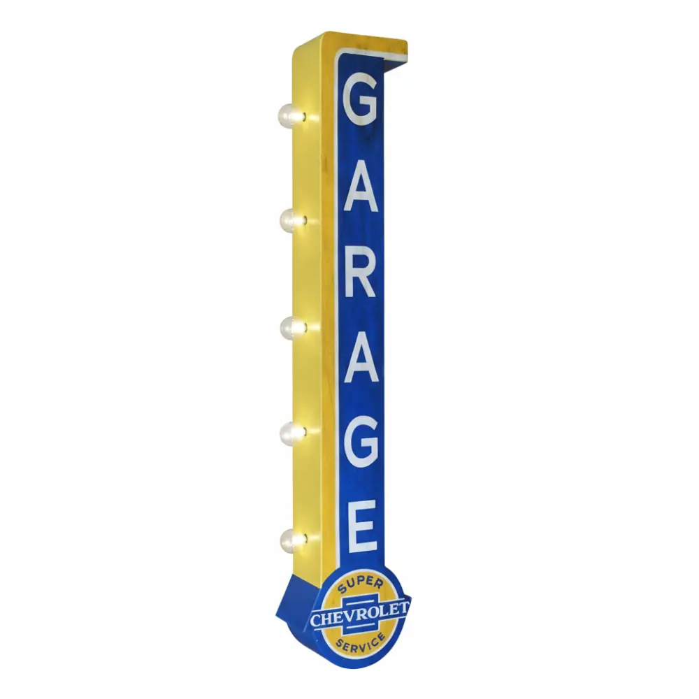 40" Double-Sided LED Sign - Distressed Vintage Wall Decor, Bright, Battery-Powered, Super Service Logo, Indoor Man Cave Bar Garage Light