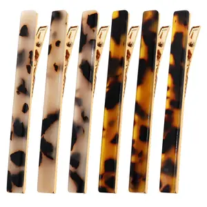 6 Pack Leopard Print Hair Clips Duckbill Hair Clip Metal Duck Teeth Hair Pins Chic Tortoise Shell Hair Barrettes for Women and Girls