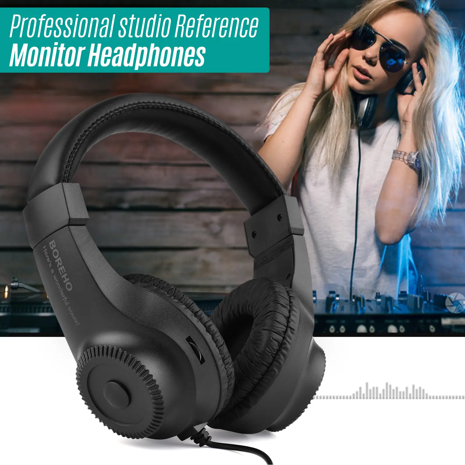 Over-Ear Wired Stereo Monitoring Headphones (201g) with Self-Adjusting Headband, 40mm Drivers, 32 Ohms Impedance, 2m Cable, 6.5mm Single Plug for Guitar, Music Setup Devices, Electronic Musical Instruments, Electric Piano