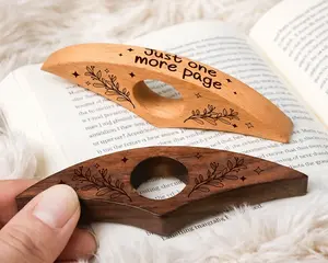 Thumb Book Page Holder, Walnut Book Opener Holder Smooth Finish Wood Reading Gifts Accessories for Reading Lovers