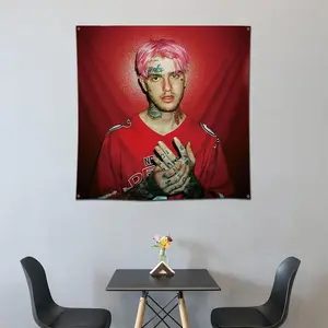 Eksent Flag Art Music Album Poster Hanging Tapestry Banner Flag ,Lil Peep tapestry ,indoor outdoor banner/tapestry room decor/art print/bedroom living room party decor/large wall tapestry/home decor tapestry/bedroom wall decor for Men Decor