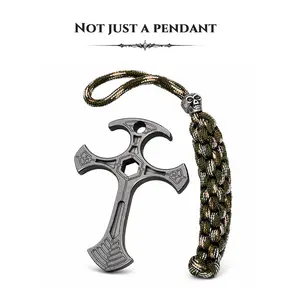 EDC Pendant Tool with Paracord Lanyard, Outdoor Utility Accessory, Cool Gadget Gift for Men