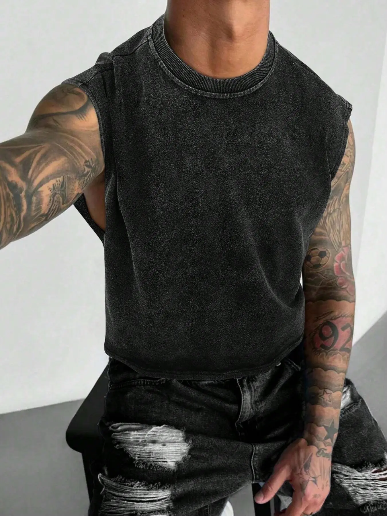 【TDOTW】4-Pack Acid-Wash Sleeveless Tank Tops – Men's Casual Daily & Workout Outfits, Soft Cotton Blend Fabric, Relaxed Fit, 4-Pack Set, Multi-Color Washed Style 【TDOTW】4-Pack Acid-Wash Sleeveless Tank Tops – Men's Casual Daily & Workout Outfits, Soft Cotton Blend Fabric, Relaxed Fit, 4-Pack Set, Multi-Color Washed Style