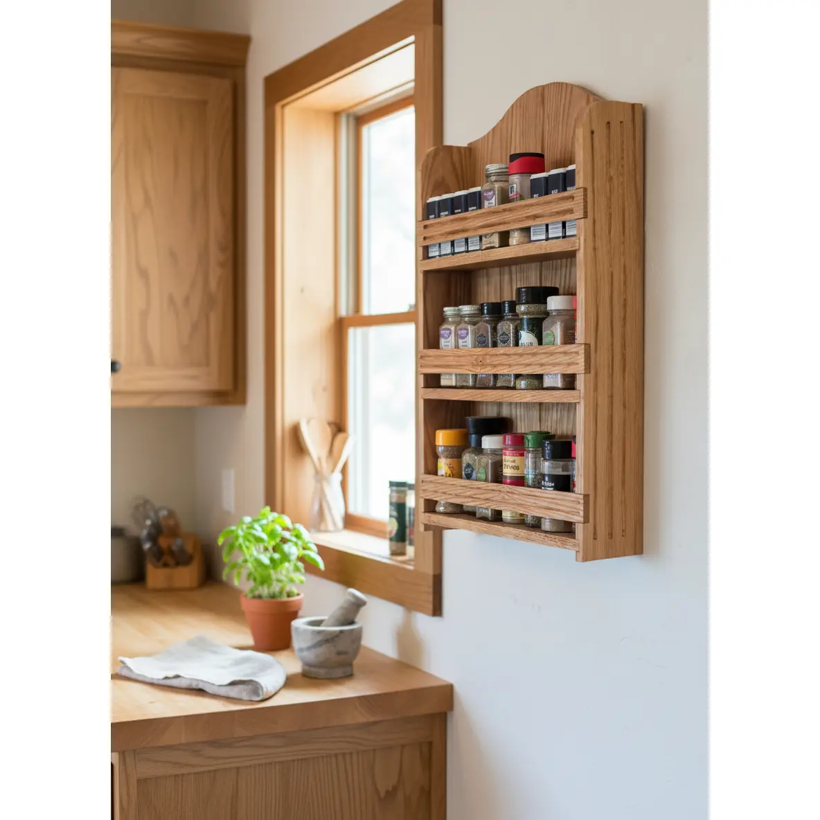 Hand Made Hardwood Spice Rack