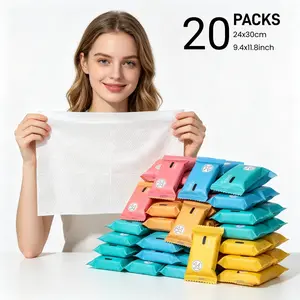 Extra Thick&Large Compressed Towels Tablets, Portable Disposable Face Towels, Individually Wrapped Thicken Compressed Towels, Expands with Water, Soft & Lint-Free, 9.4 x 11.8 Inch, Travel Size (20/40/60Counts)