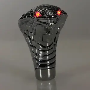Universal Chrome Cobra Manual Gear Shift Knob with Red-Blue LED Eyes, Auto Parts Accessories, Car Accessories, Gearshifter, Shifter Knobs