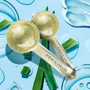 Fraîcheur Gold Ice Globes - Premium Cooling Face Massage Tools for Glowing Skin - Boosts Circulation Reduces Puffiness Tightens Skin - Ideal for Daily Skincare & Relaxation