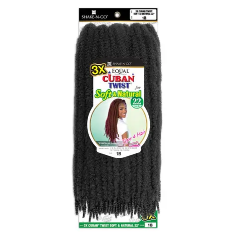 FreeTress Equal 3X Curly Twist Extensions Hair 22 Inch, Synthetic Fiber for Protective Styles, Invisible Locs & Crochet Braids, Braided Design, Crochet Hairstyles, Hairstyles Ideas, Pre-Curled Tips, 3X Cuban Twist, Cuban Twist Soft & Natural