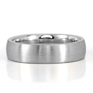 Men's Satin Finish Wedding Band in Platinum 5mm