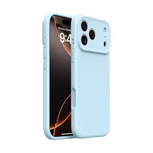 1 piece 【BASE MORE COVER】 New color variant luxury lens frame with ultra-thin liquid silicone soft case. Suitable for Apple iPhone cases. Soft skin texture. Naked phone. New model. Compatible with Apple iPhone 17 Pro Max/16/15/14/13 Pro Max Plus. Compatib