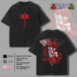 Omni Man Invincible War 2 Comics  T-Shirt, TV Show Comics Washed T-shirt Cotton, Unisex Shirt  Tropical graphic tshirt Fabric streetwear fit