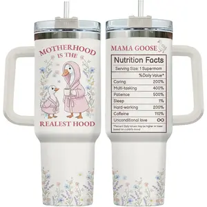 First Mother's Day 40oz Insulated Cup With Lid, Top-Tier Double Wall Stainless Steel Mug For New Mom, Car Cupholder Friendly Essential, Premium Motherhood Gift Idea