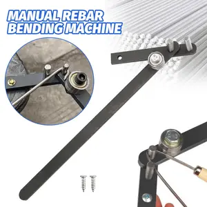 Heavy Duty Manual Steel Bar Bender 3-in-1 U-Shape & Right Angle Tool CR-V Steel Hand Rebar Rod Bending Machine for Construction DIY Automotive Repair & Electrical Conduit
