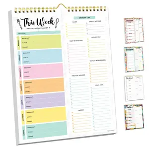 Magnetic Weekly Meal Planner Notebook with Grocery List,Fridge Planner,52 Tear-Off Sheets,Wall-Mountable Menu Planner for Family Meal Prep,Healthy Eating,Grocery Budget Planning & Weekly Organization for Busy Moms,ADHD planer,Back to School