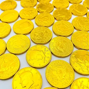 Chocolate Large Half Dollar Coins - Packaged in Sealed & Resealable Candy Bag - Classic Novelty Presidential Candy - Patriotic Chocolates