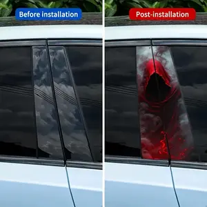Car B-pillar Sticker, Mysterious Figure Design Car Window Decal, Car Exterior Decoration Sticker, Universal Car Accessories, Decorative Decal, Vehicle Exterior Decoration