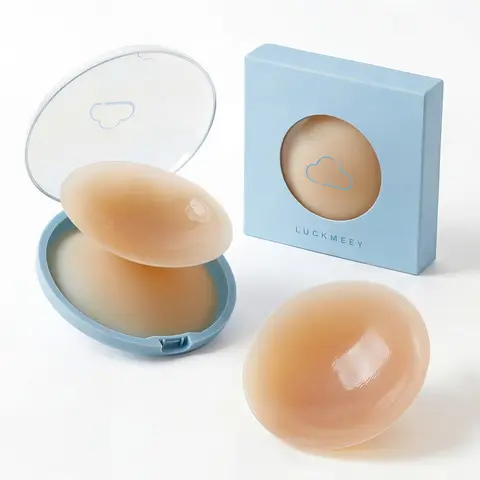 LUCKMEEY Push Up Nipple Covers with Magic Lifting Wings – Reusable Adhesive Waterproof Lifting Nipple Cover,Hypoallergenic Sticky Adhesive Silicone Nipple Pasties with Travel Box#sohochic