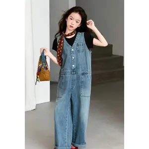 (New)New Spring Style Girls' Jumpsuit Pants, Featuring a  And Unique Design, Easy Overalls Suitable for Everyday Casual Outdoor Activities, Select Size Based on Height, for Outdoor