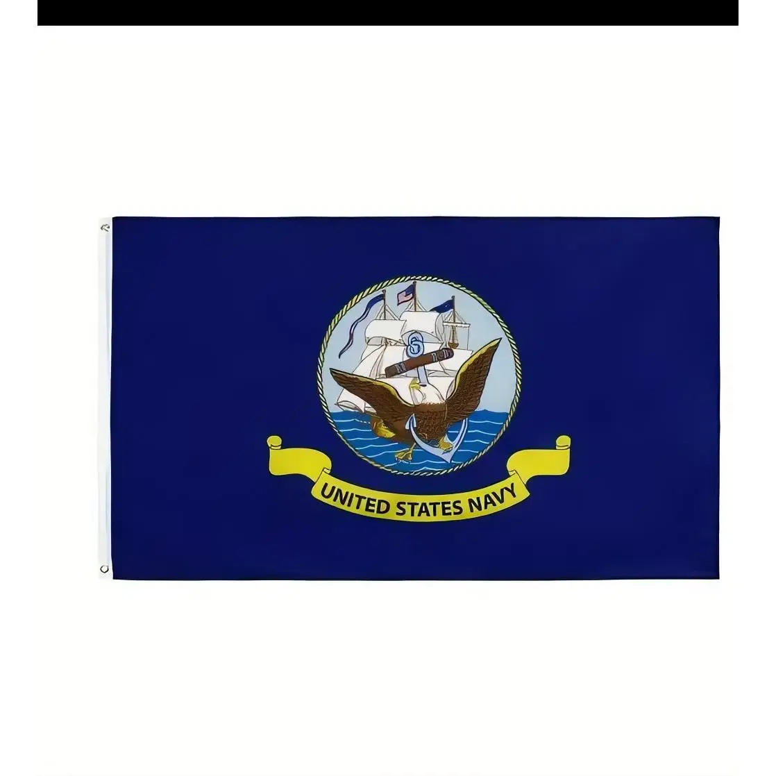 US Navy Flag 3'X5' - High-Quality American Flag with Eagle and Ship Emblem, Navy Brand, 3 Feet by 5 Feet, Perfect for Decorative Use