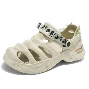 Men & Women’s  Gothic Skull Skeleton Clogs - Chunky EVA Sole & Adjustable Strap| Punk Streetwear Casual Sandals  Walking Shoes  Footwear