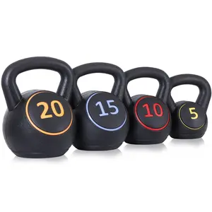 SUPERDEAL 4-Piece Kettlebell Set, 5lb, 10lb, 15lb, 20 lb for Home Gym Exercise Fitness Weights