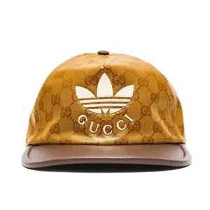 Gucci x adidas GG Print Logo Baseball Hat Brown White