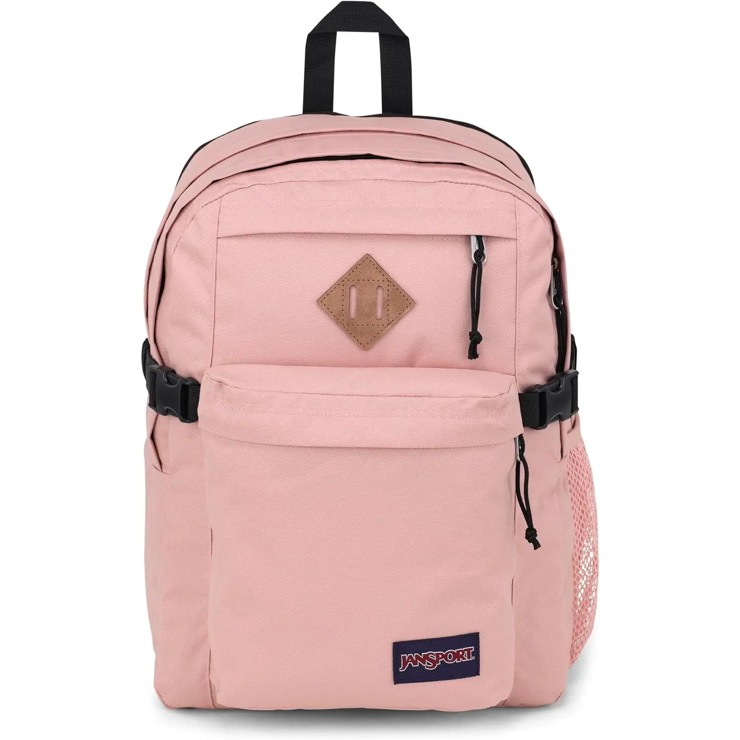 Jansport Main Campus Large Capacity Backpack JS0A4QUL, Leather Accent, Adjustable Strap, Mesh Panels, Fully Padded Back Panel, for Adults