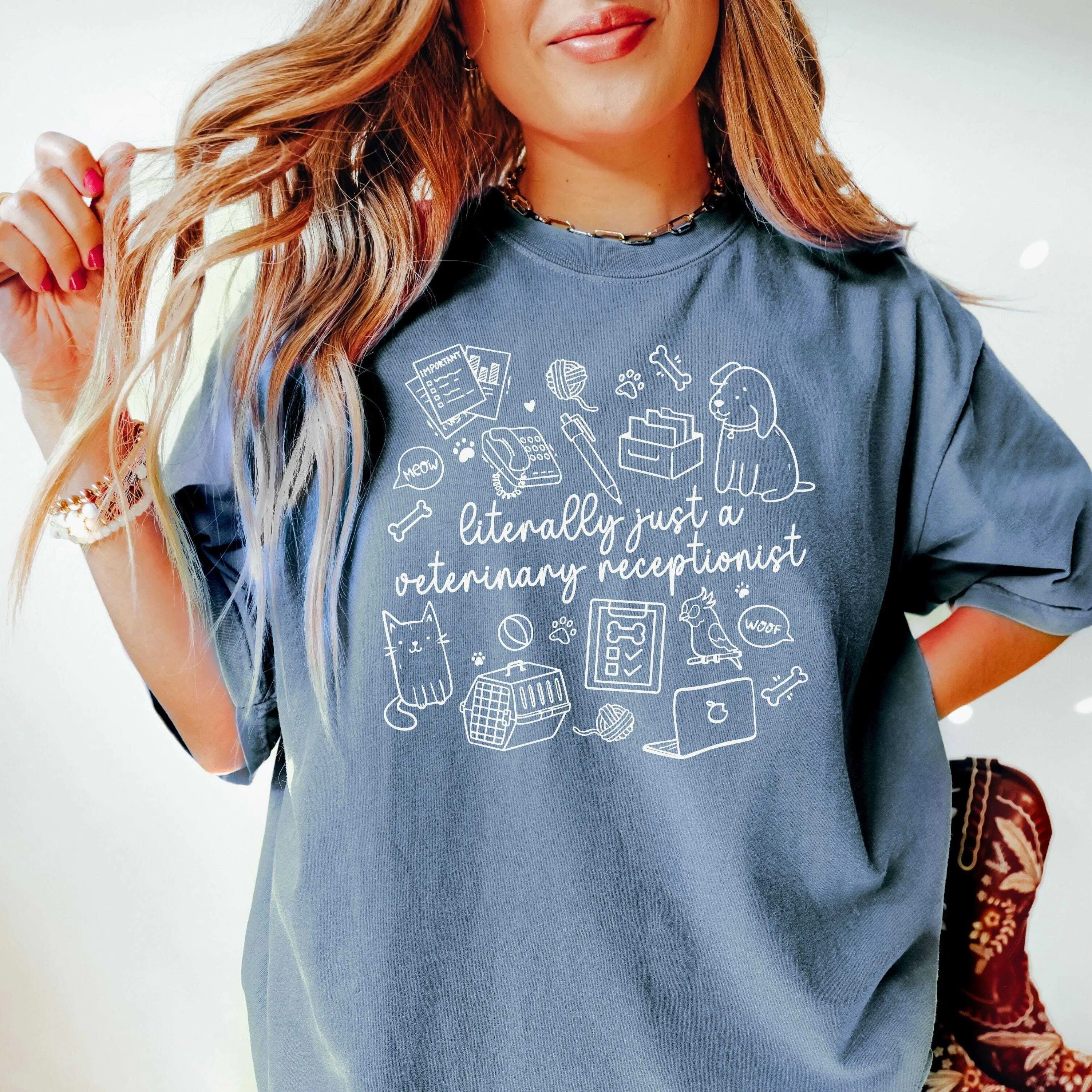 Veterinary Receptionist Shirt Veterinary Receptionist T-shirt Vet Team Shirts Vet Office Shirt Vet Receptionist Comfort Fabric Womenswear Fit Medium Tee