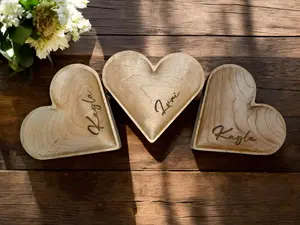 Personalized Wooden Jewelry Tray Custom Name Engraved Ring Dish Gift for Her Birthday Anniversary Bridesmaid Proposal Tray Rustic Keepsake Box Custom Gift for Mom Wife Girlfriend Handmade USA Organiser