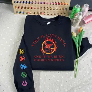The Hunger Games Embroidered Sweatshirt and Hoodie, Hunger Games Shirt, Bookish Embroidery, Mockingjay