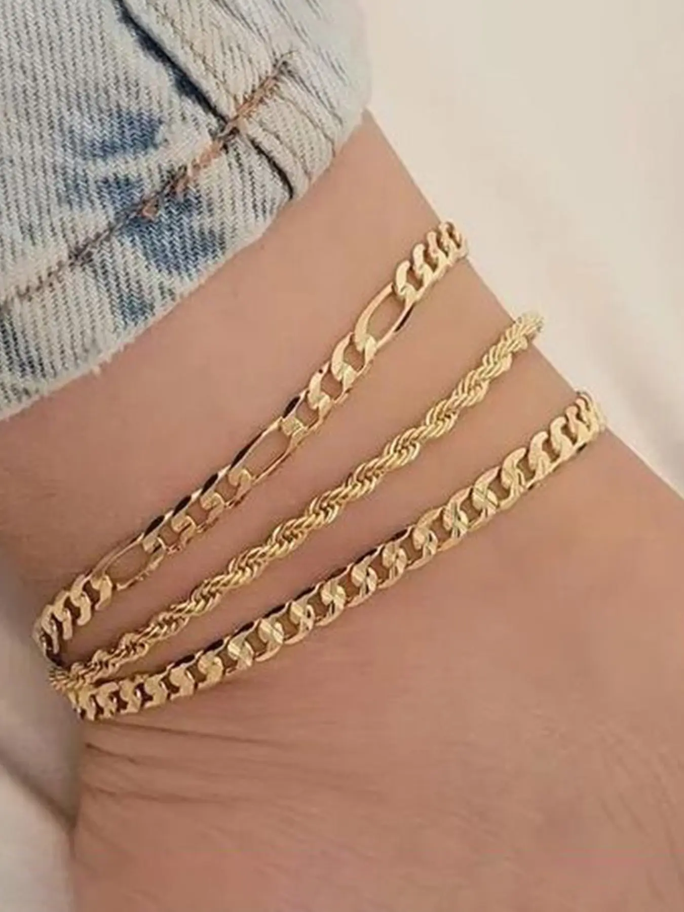 Women's Waterproof Stainless Steel Anklet Chain, Stackable Multi-Layer Foot Jewelry, Summer Gift for Ladies, Stylish Party Accessory, Ankle Bracelet