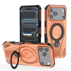 360° Rotating Magnetic Stand Phone Case for iPhone 17 Pro Max 17 Air 16 Pro 16promax, Durable Portable Design, Perfect for Travel and Daily Use