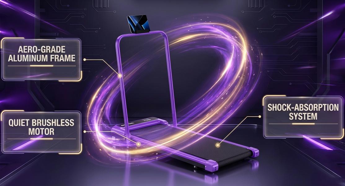 【New Arrival】YAGUD Electric Folding Treadmill with Handrail, Low-Noise Motor – 265lbs Weight Capacity Spacious Belt Walking Pad, Dual Shock Absorption, Remote Control & Wheels for Easy Moving – Includes Free Resistance Bands and Remote Home Gym Equipment 【New Arrival】YAGUD Electric Folding Treadmill with Handrail, Low-Noise Motor – 265lbs Weight Capacity Spacious Belt Walking Pad, Dual Shock Absorption, Remote Control & Wheels for Easy Moving – Includes Free Resistance Bands and Remote Home Gym Equipment