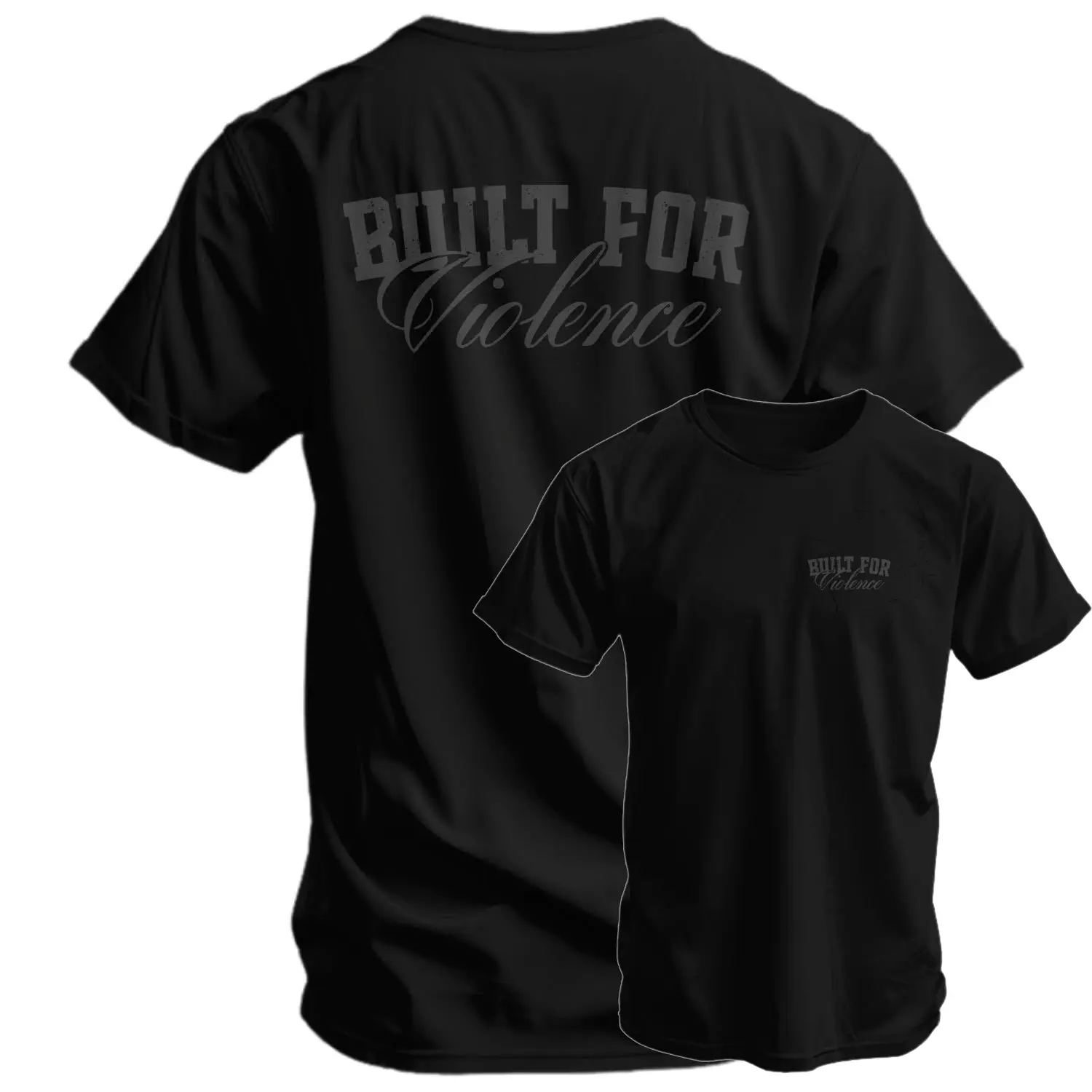 Men's Graphic Tees, Built for Violence Crew Neck Top, Soft Breathable Male Clothing, Exercise Activewear for Gym & Fitness Athletic Streetwear