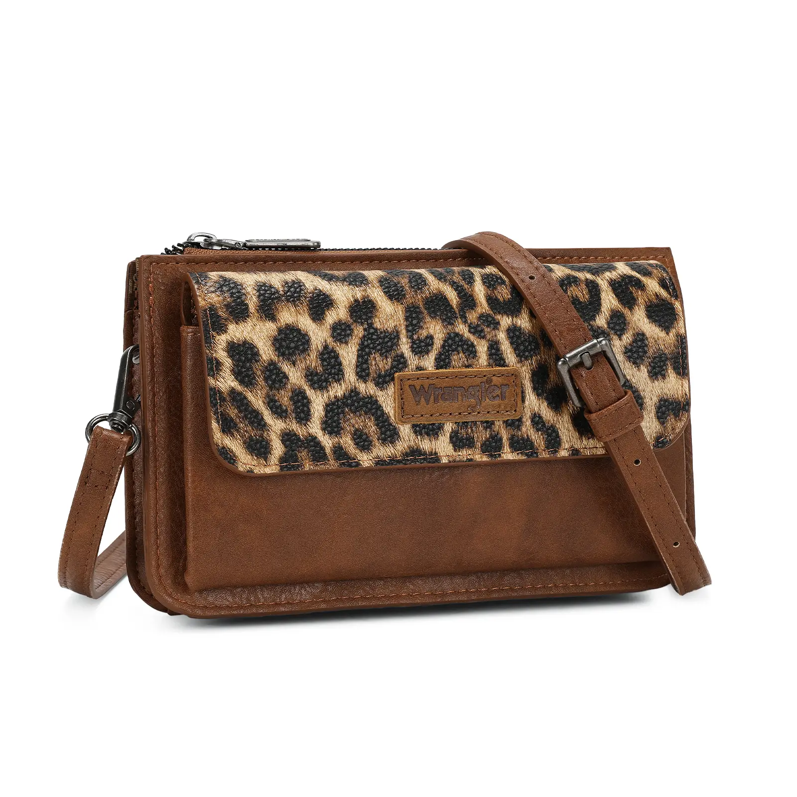 Wrangler Crossbody Wallet Purse with Phone Pocket and Adjustable Strap
