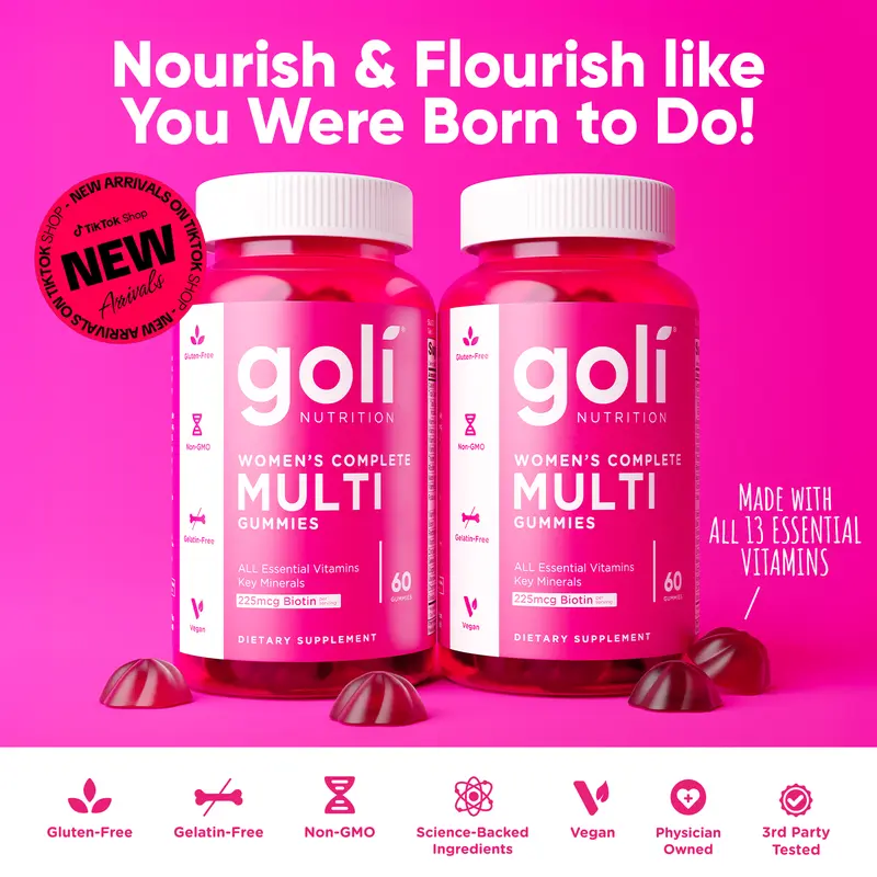 Women's Complete Multi Gummies 2-Pack: All 13 Essential Vitamins, All B Vitamins, Vitamin C, A, D, E, K, Zinc, Biotin and more. Healthy Hair, Skin & Nails, Eyes, Immune, Brain & Nervous system, Heart Health. Gluten-Free, Vegan, Non-GMO, and Gelatin-Free.