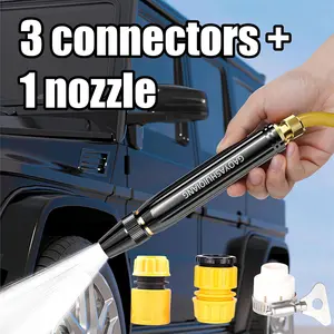 Home high-pressure car wash water gun with booster nozzle and hose, a must-have for watering plants and vegetables, and car washing