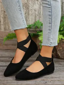 Women's Solid Color Suede Flat Shoes, Soft Sole Flats, Casual Comfortable Breathable Shoes for Daily Wear, Lightweight Breathable Shoes for Women & Girls, Running