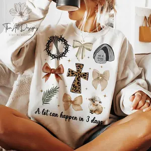 A Lot Can Happen In 3 Days Bow Girl Shirt, Easter Shirt, Jesus Shirt, Easter Christian Shirt, Sweatshirt , Sweater , Hoodie, Fall Sweatshirt