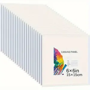10pcs/4pcs, 15x15cm/6x6 Inch Canvas Panels- White Blank Flat Canvas Boards for Acrylic Painting- Suitable for Professionals and Hobbyists