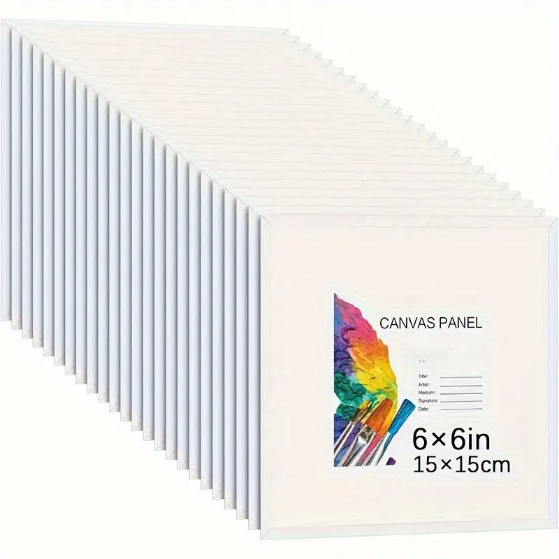 10pcs/4pcs, 15x15cm/6x6 Inch Canvas Panels- White Blank Flat Canvas Boards for Acrylic Painting Sketch- Suitable for Professionals and Hobbyists