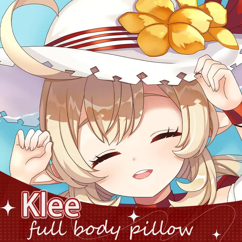 Anime Dakimakura Japanese Otaku Waifu Life Size Doublesided Print Hugging Body Pillov Cover Genshin Impact Klee